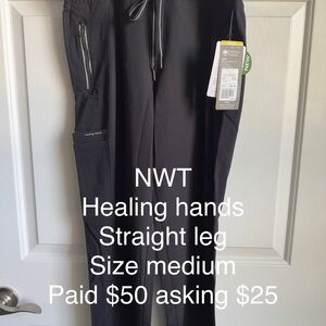 Healing Hands Black scrub Pants
